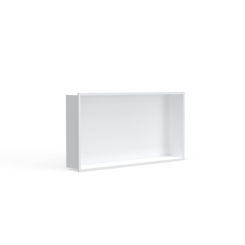 Niche de douche encastrée blanche Badeloft l 24,4 po x H 12,6 po NS-03-WHT, Blanc mat