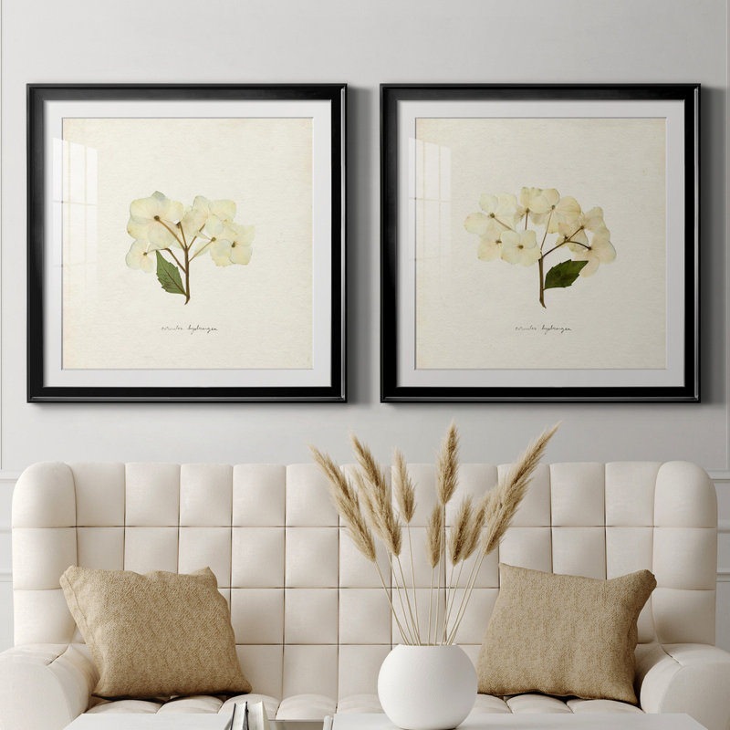 Cornales Hydrangea I Cornales Hydrangea I - ensemble de 2 reproductions de cadres photo, H 17,5 po x l 35 po, Noir