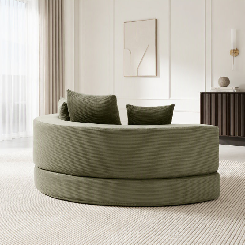 Canapé-lit convertible, multifonctionnel, lit circulaire, futon réglable, Vert