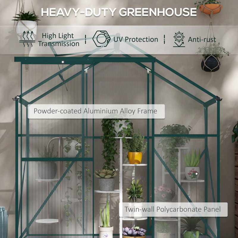 Brydin 15 Ft W x 5.8 Ft D Greenhouse, Black