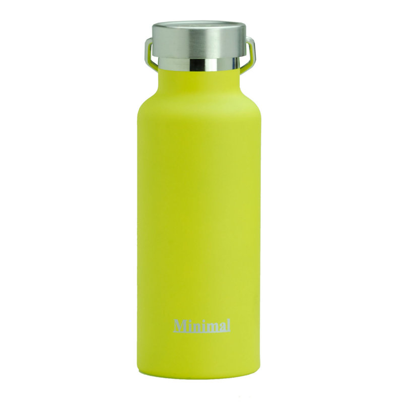 Bouteille d’eau en acier inoxydable à double paroi, Jaune, 17 oz