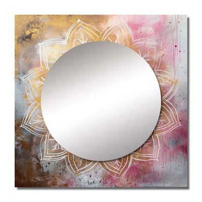 Omraj - Boho Mandala Large Square Mirror For Wall Art Decor
