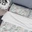 Fleurs et feuilles pastel grises et bleues - Ensemble de housse de couette bohémienne - Polyester en microfibre-1577550393