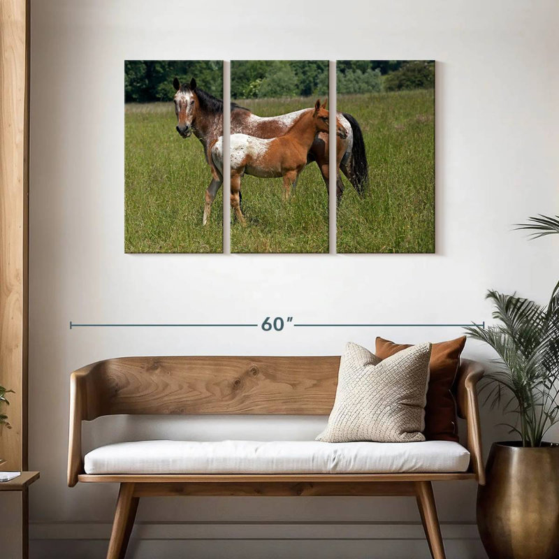 Bramalo Appaloosa, cheval et poulain, H 28 po x l 45 po