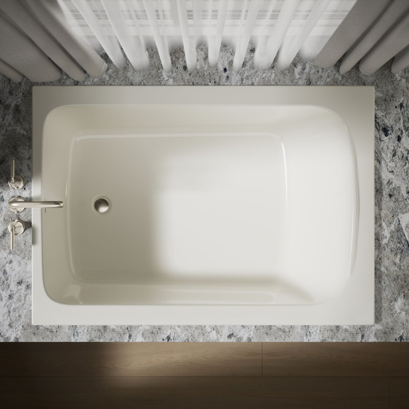 Avec 60 In. X 42 In. Drop-In Bath, Off White