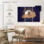 «State Map Over Kentucky Flag», ensemble de 3 reproductions sur toile par Echoes Of America-406946844