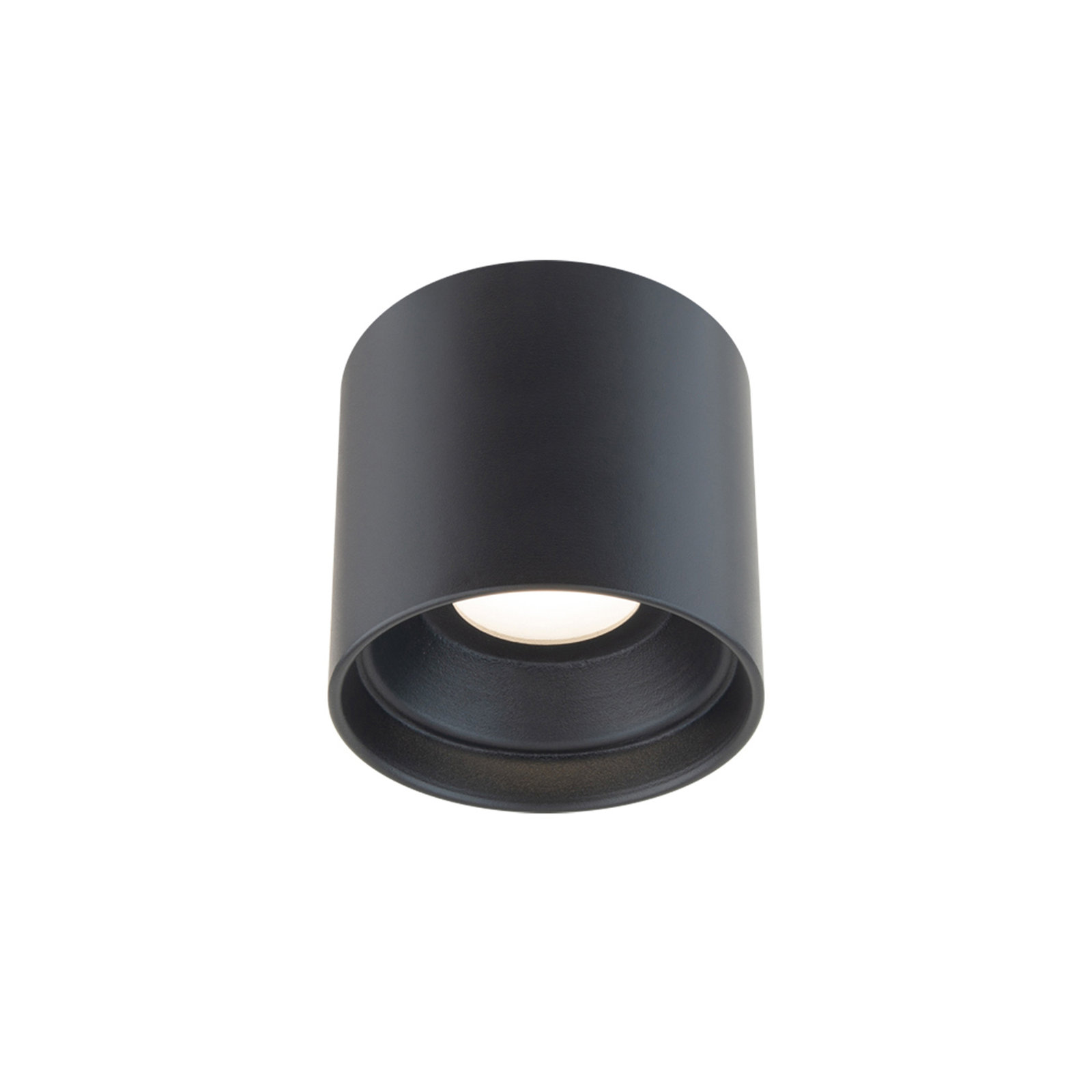Squat LED Cylinder Outdoor Flush Mount, Black, 3000K