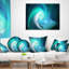 Blue Fractal Abstract - Coussin imprimé abstrait-30617579-30617583