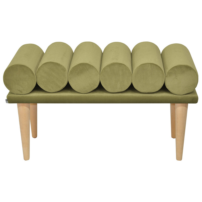 Scandi Upholstered Bench, Green