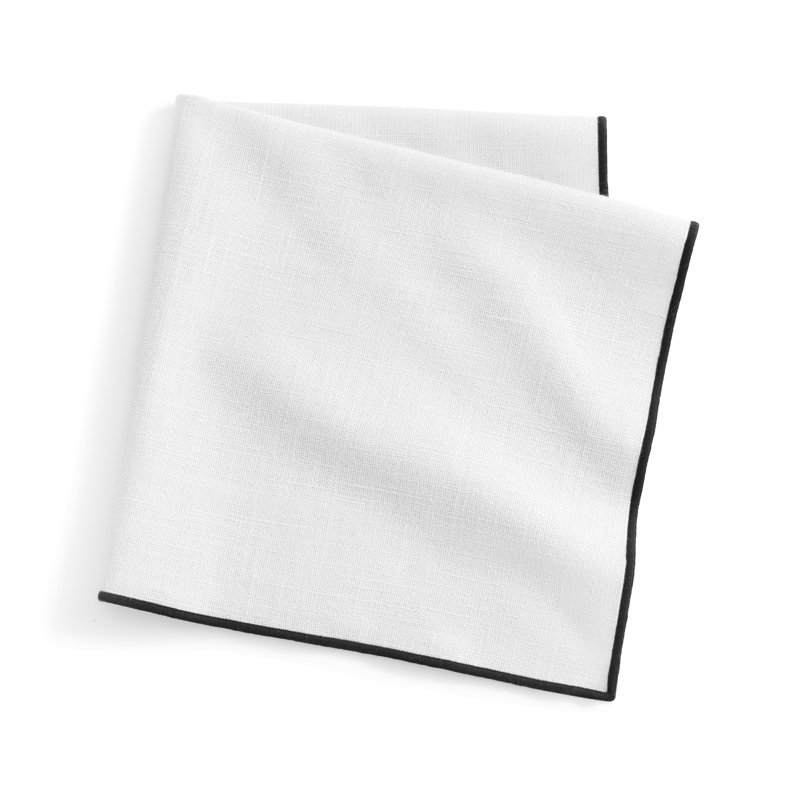 Manufacture Rock Merrow Stitch Cotton Napkin, White