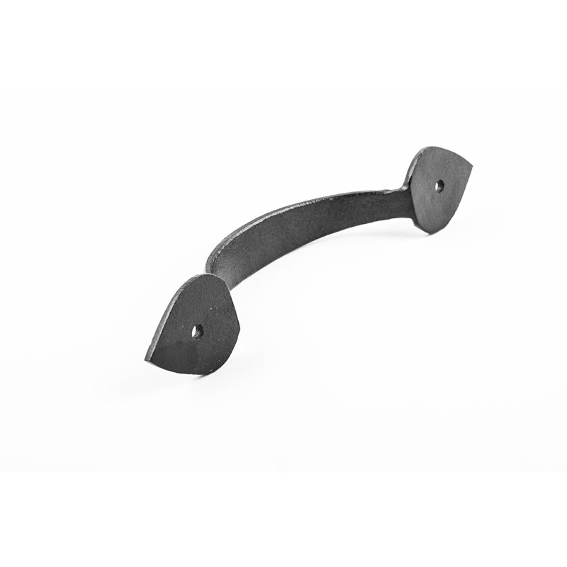Black Wrought Iron Heart Tip Door Pulls, Set of 4