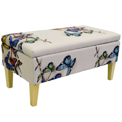 79 cm W Rectangle Animal Print Ottoman with Storage