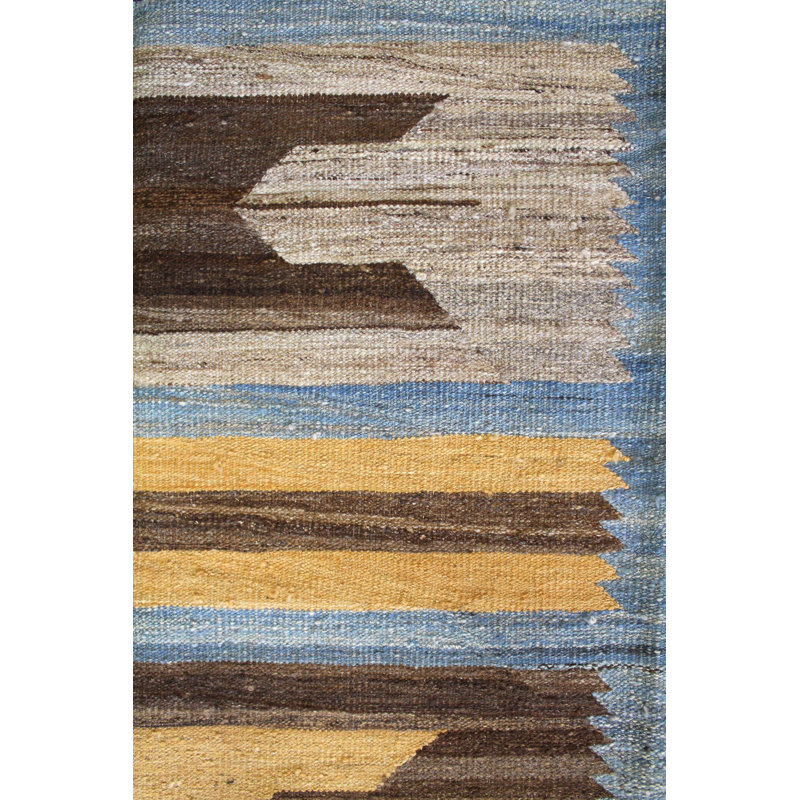 Tapis unique en laine noué à la main style nouvel âge de style scandinave brun 10 pi 2 po x 17 pi 7 po
