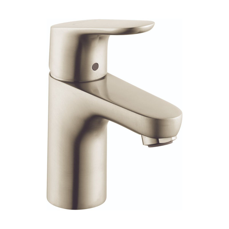 Robinet pour salle de bain à un trou avec drain Focus E, Nickel brossé