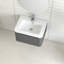 Meuble-lavabo mural gris de 24 po, lavabo intégré en céramique blanche, poignée inclinée à 45 °, tiroir à fermeture en douceur, imperméable, rangement spacieux, style pour la salle de bain, contreplaqué facile à installer, tiroir