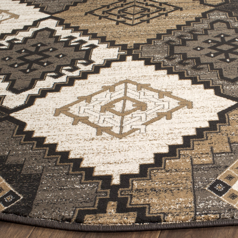 Abinante Performance Geometric Rug, Round 6'7"