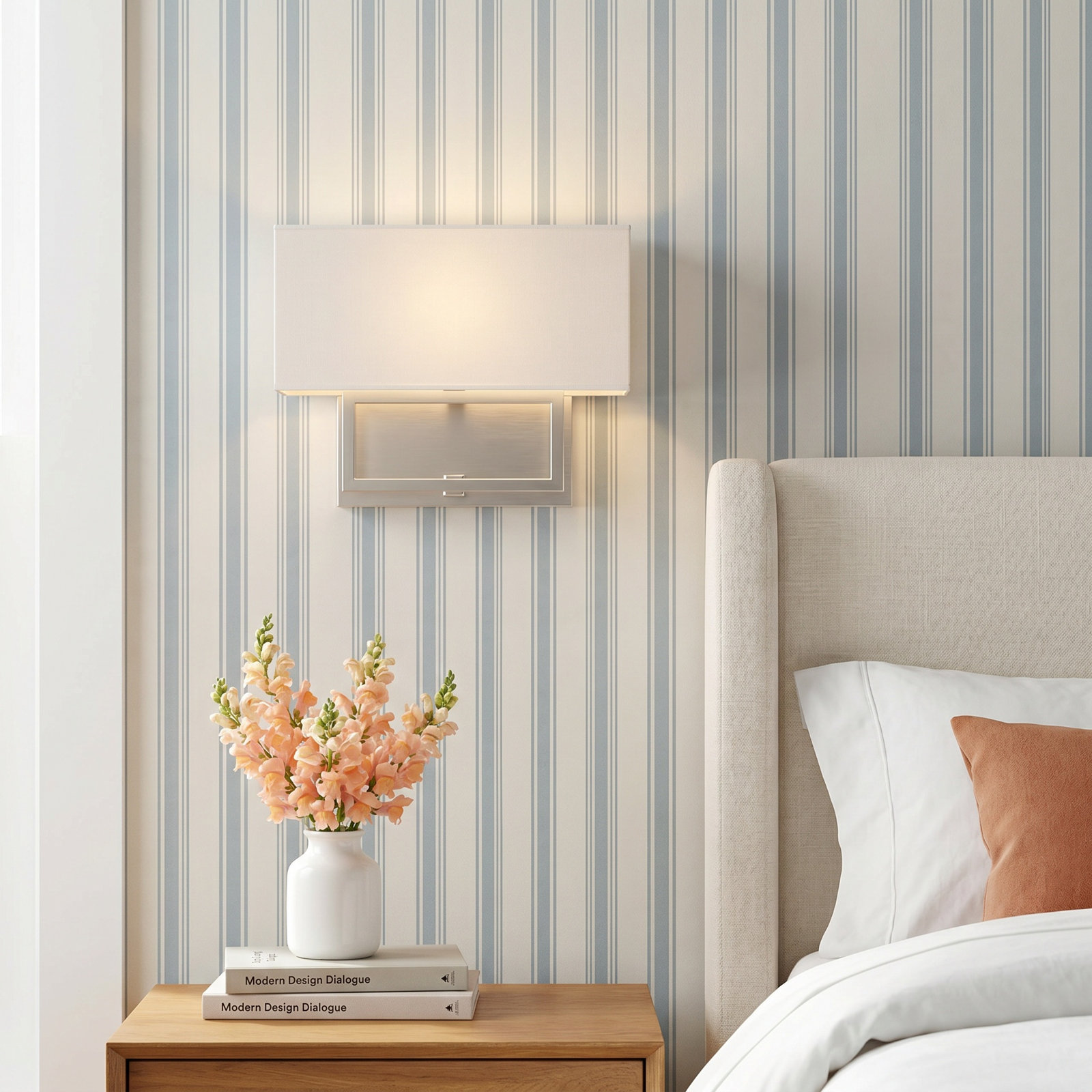 Eli 2-Light Dimmable Armed Sconce, Nickel