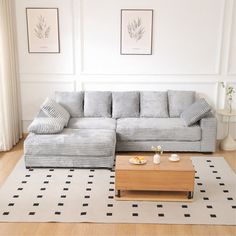 Canapé modulaire 108,6 po, Gris