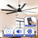 72" White Ceiling Fan with 8 Blades, 6-Speed DC Motor, LED Light & App Control