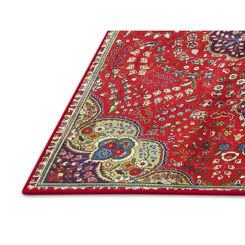 Tapis de style oriental rouge, Rectangle 5 pi x 7 pi