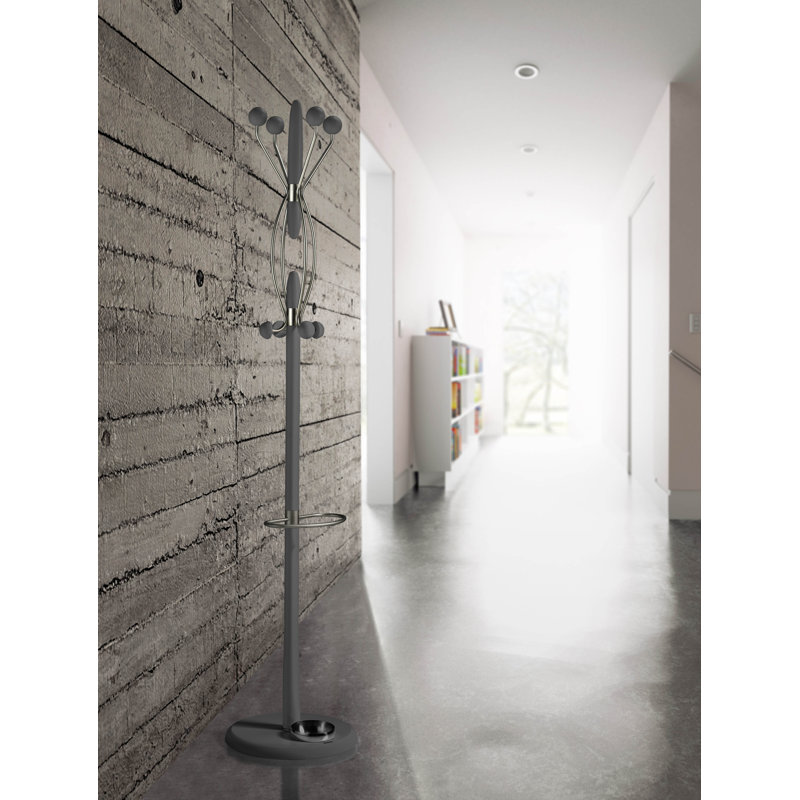 Belew Freestanding 8 - Hook Coat Rack, Grey