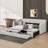 Premium Adjustable Twin XL To King Size Daybed With Dual Storage Compartments-1903124886