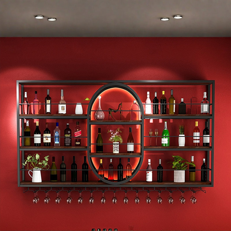 Black Multifunctional Iron Sturdy Wine Rack