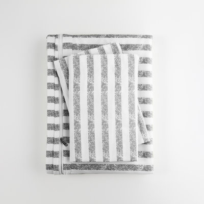 3 Piece Rugged Stripe Pattern Duvet Cover Set