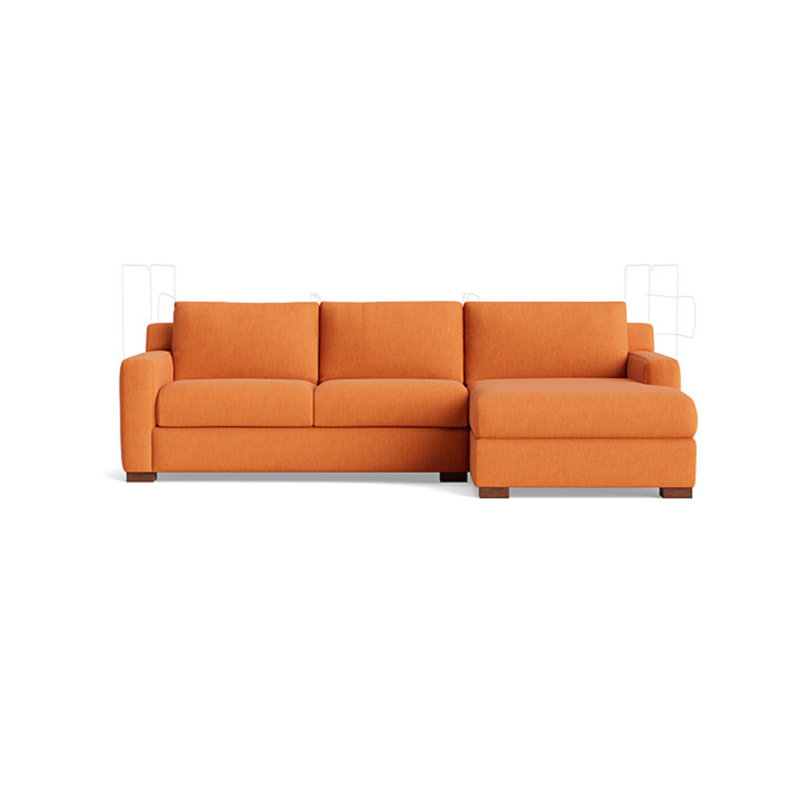 Catalina Chaise Sectional, Performance Weave - Carrot, Right Hand Facing