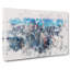 The Beauty of the Chicago Skyline Watercolour - Wrapped Canvas-56658441