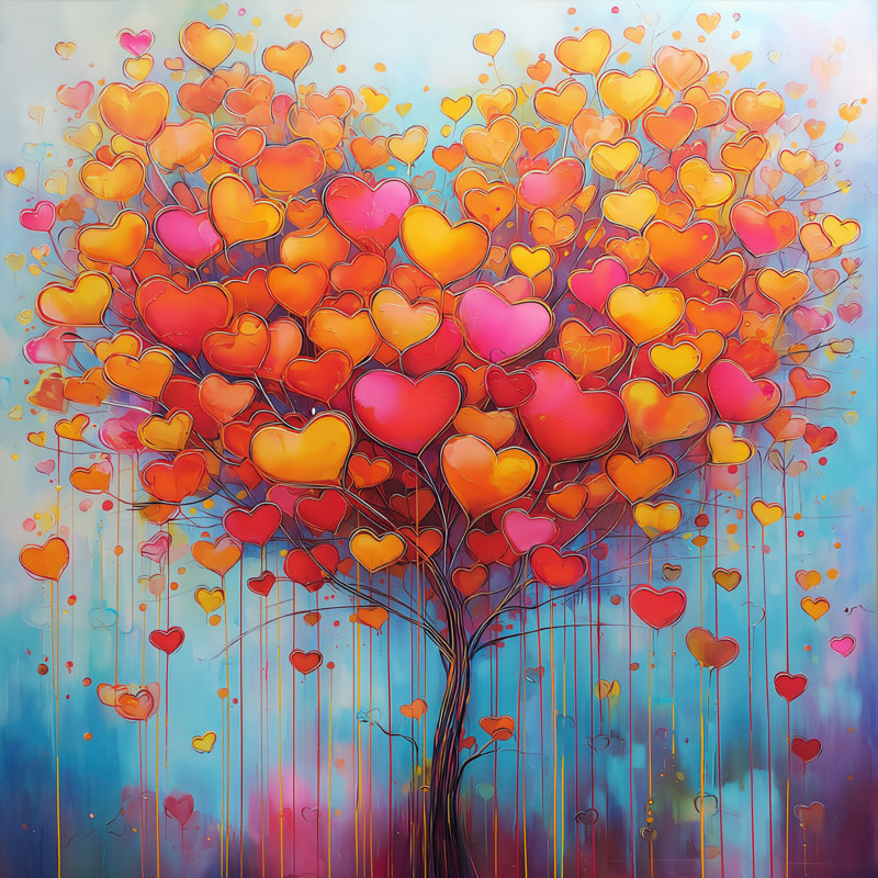 «Blooming Heart Canopy», art mural sur toile tendue, 12 po L x 12 po H x 1 po P