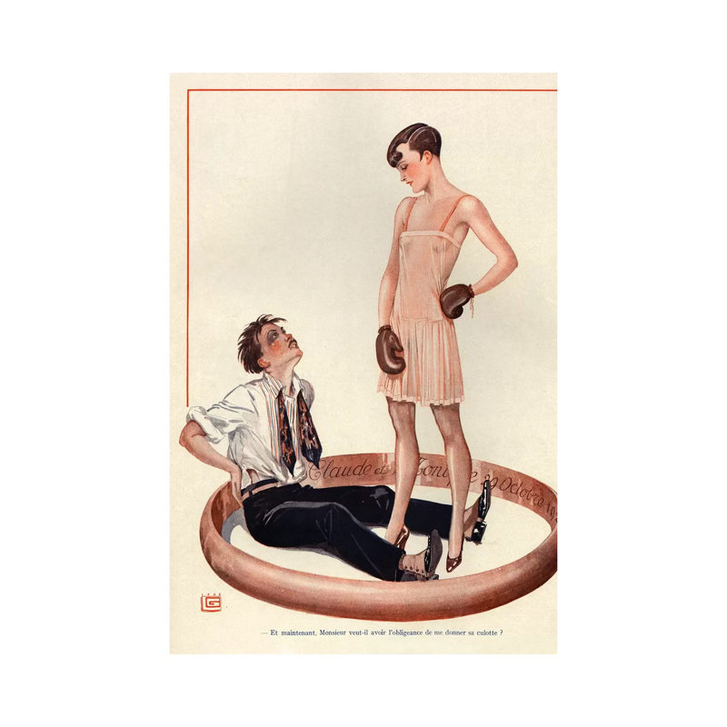 1926 La Vie Parisienne Magazine Plate - Wrapped Canvas Print, 30.48 cm H x 45.72 cm W