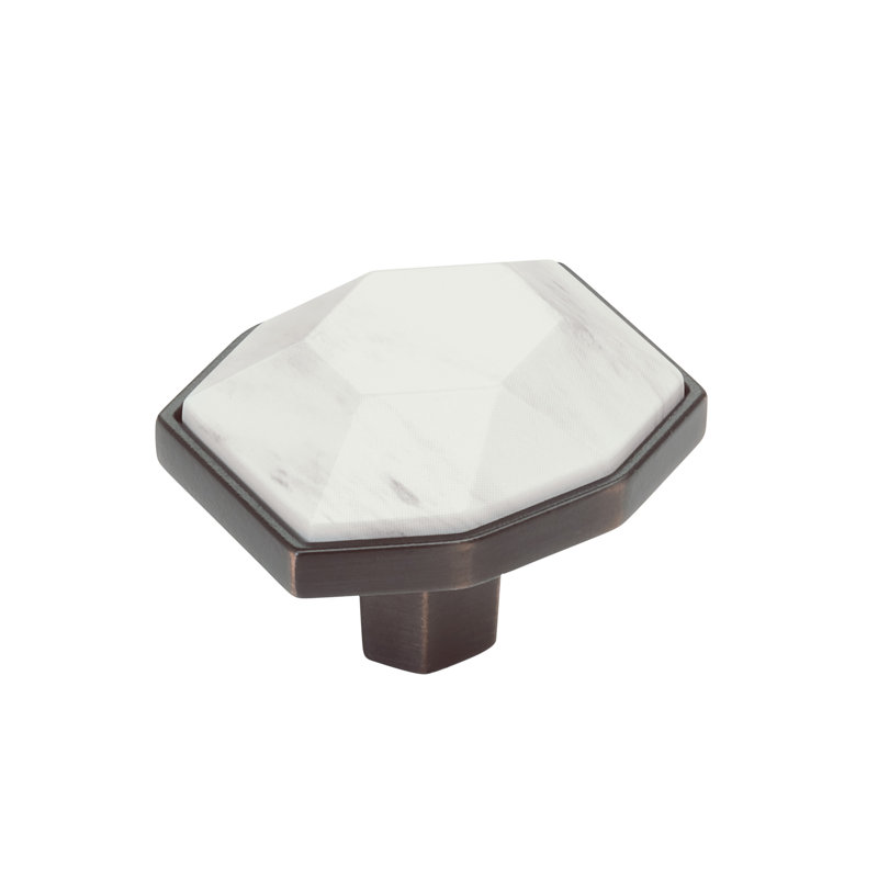 Carrione 1-5 / 8 pouces (41mm) de longueur, Blanc marbre / bronze huilé