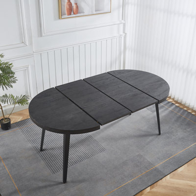 Extendable Table,Dining Table,Office Table,Coffee Table,Metal Leg,Mdf Top,100/140/180X100X75Cm,Black Color