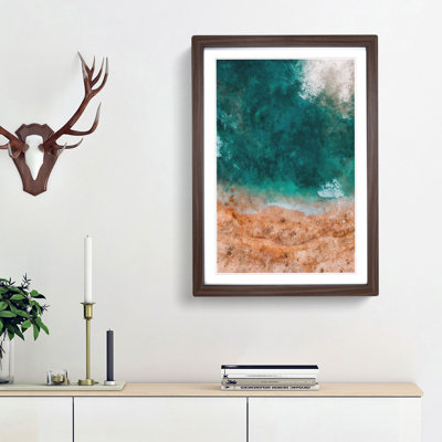 Ocean Meets the Sand - Picture Frame Graphic Art Print