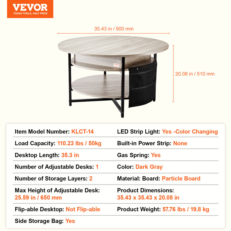 Table basse ronde pour salon Hokku Designs