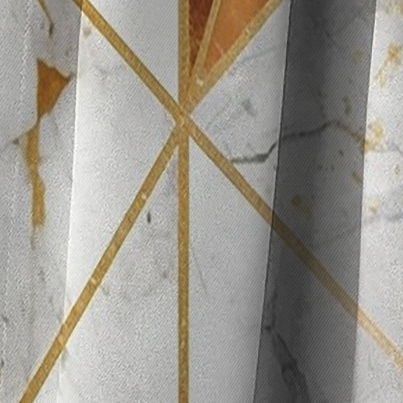 Exploration de la symétrie abstraite dorée V - Rideau occultant géométrique abstrait - 1 panneau, L 52 po x L 108 po