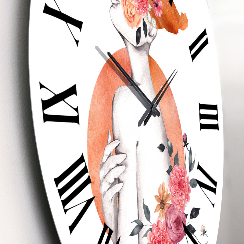 Silhouette de femme avec horloge murale Glam, Petit