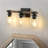 3-Light Bulbs Elegant Wood-Grain Style Bubble Glass Vanity Light
