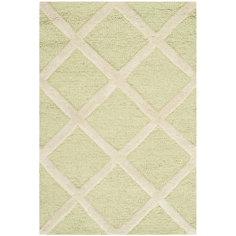 Sanyla Hand Tufted Wool Geometric Rug, Rectangle 2' x 3'