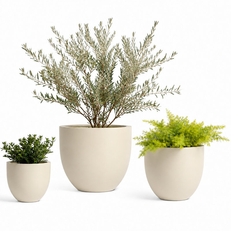 Dorlis Handmade Pot Planter, 15" H x 18" W x 18" D, Linen