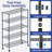 Heavy Duty Storage Shelves, 5 Tier Wire Shelving Unit With Wheels, Commercial Adjustable Metal Shelves For Storage, Garage Rack Pantry Shelves Kitchen Shelving-778224225-778224224