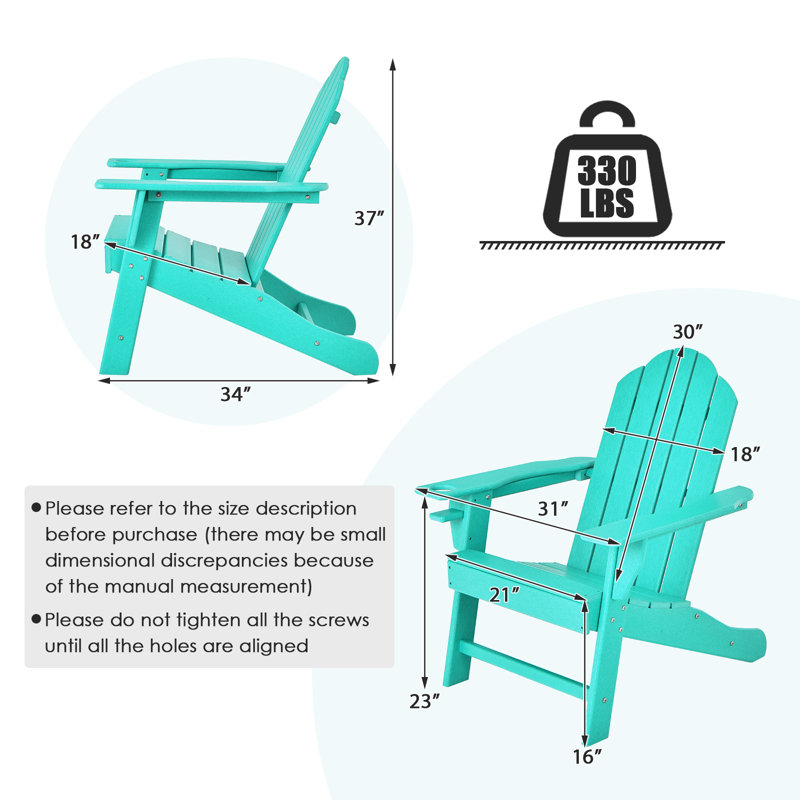 Chaise Adirondack en plastique Ottosen, Turquoise