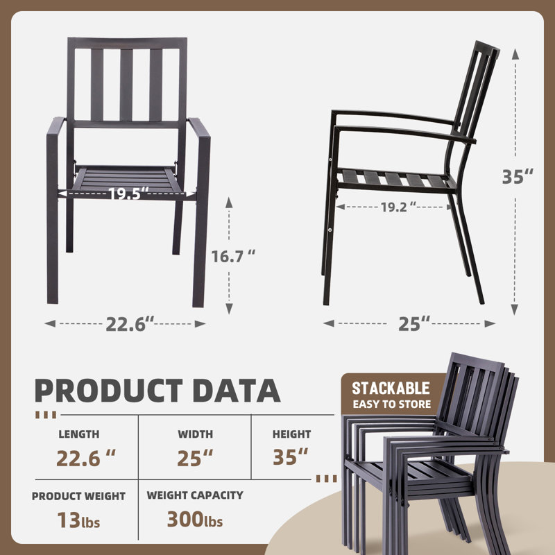 Larya Premium All-Weather Wicker Outdoor Stacking Dining Armchair