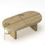Table basse cannelée ovale de style Mid-Century moderne, table basse en bois de ferme, table basse, centre de table pour salon, bureau, décoration intérieure-720366916