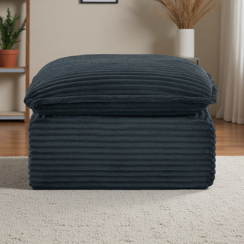 Cloud Sectional Couches For Living Room, Convertible L-Shape Couch With Ottoman, Dark Gray