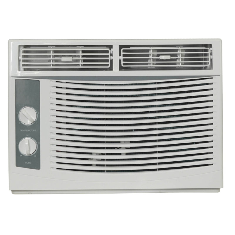 Compact White 5000 BTU Window Air Conditioner with Mechanical Controls