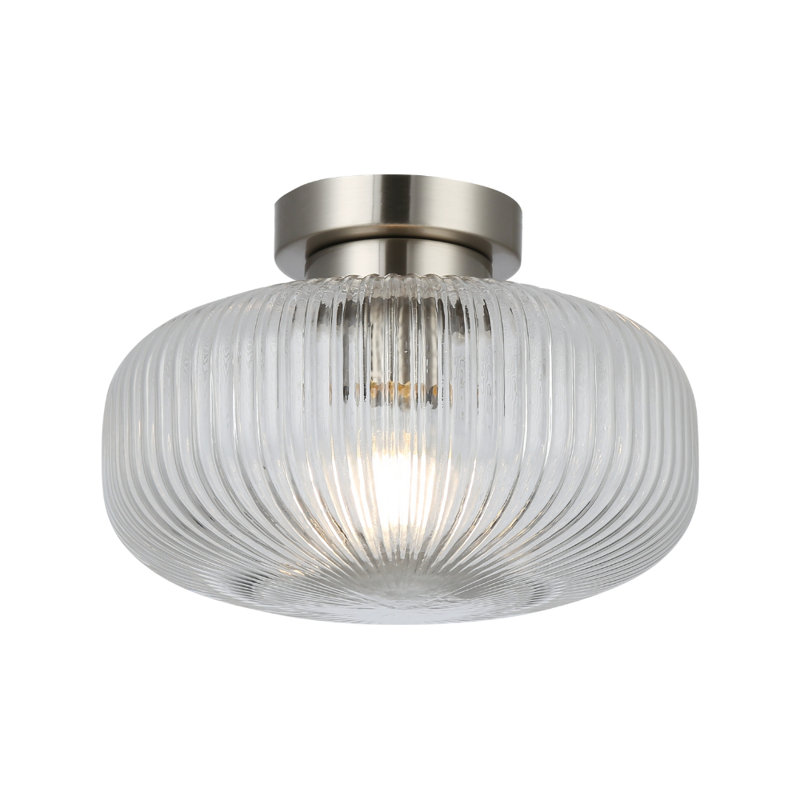 Ajaya Semi Flush Mount, Satin Chrome