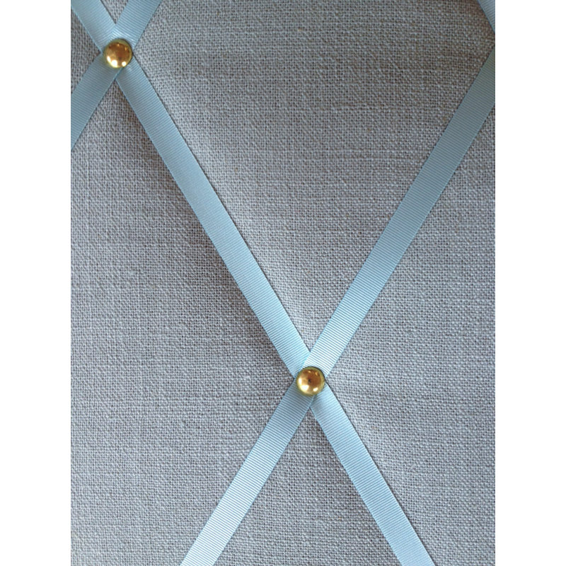 Fabric Covered, 48cm H x 28cm W, Duck Egg Blue/Gold