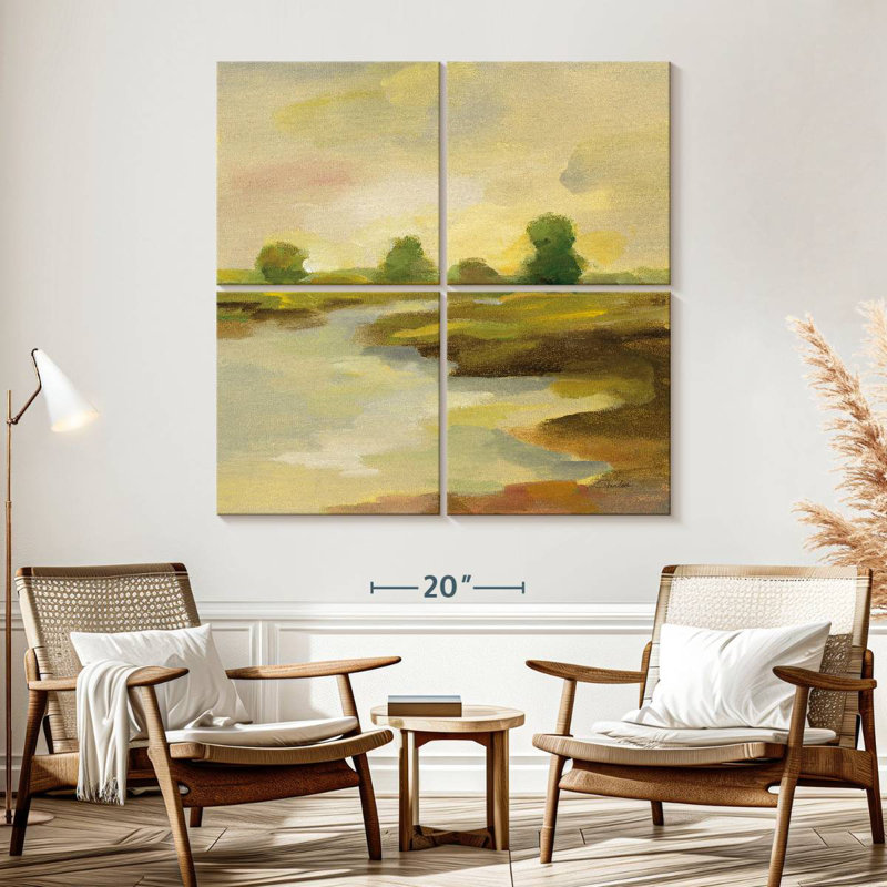 Avery Chartreuse Fields I, 57" H x 57" W